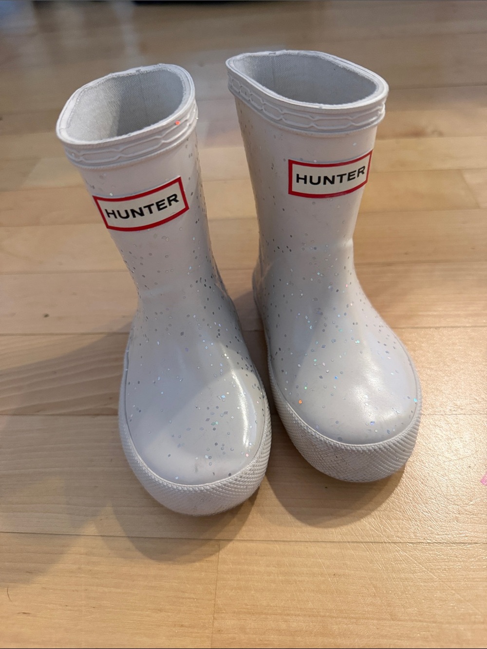 Hunter Kids Cream Glitter Rain Boots